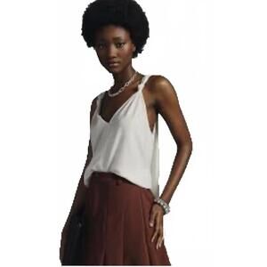 Anthropology Oversized Shimmer Cream Tank with Knots NWOT